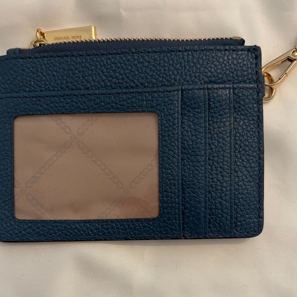 Michael Kors Blue Wristlet with Gold Accents - Picture 3 of 7
